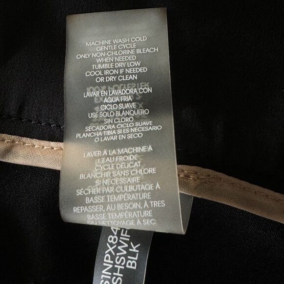 Calvin Klein SZ 2 Career Pants Pocket High-Rise Rear Zip Pleated Waist Black New - Picture 8 of 9